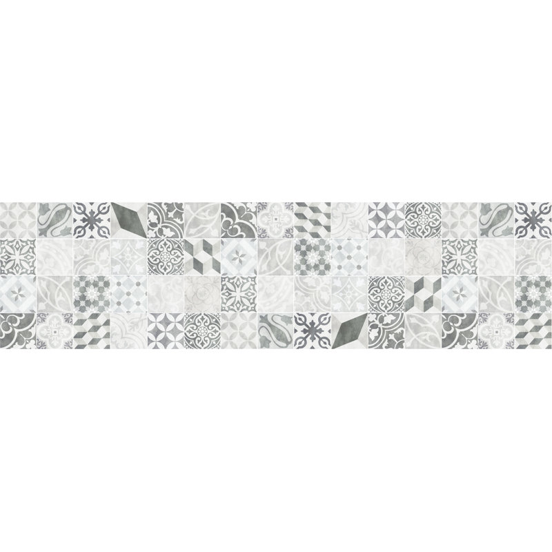 Emmadell Vinyl Machine Printed Area Rug, Rectangle 2'7.5" x 9'10.1"