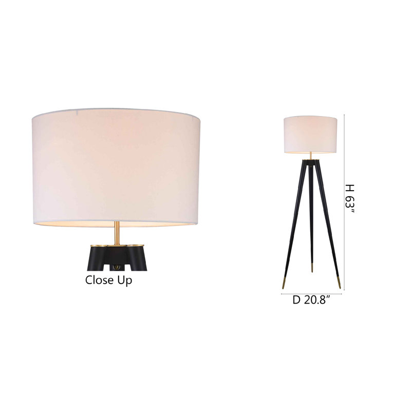Lampe trépied moderne 1 lumière Auxvasse