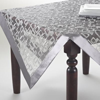 Mondrian Embroidered Geometric Square Tablecloth, 40"x40"