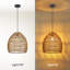 Natural Dome Rattan Pendant Light for Dining Room & Kitchen Island