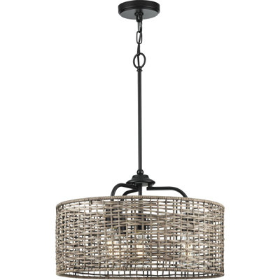 Luminaire suspendu tambour unique à 4 lumières