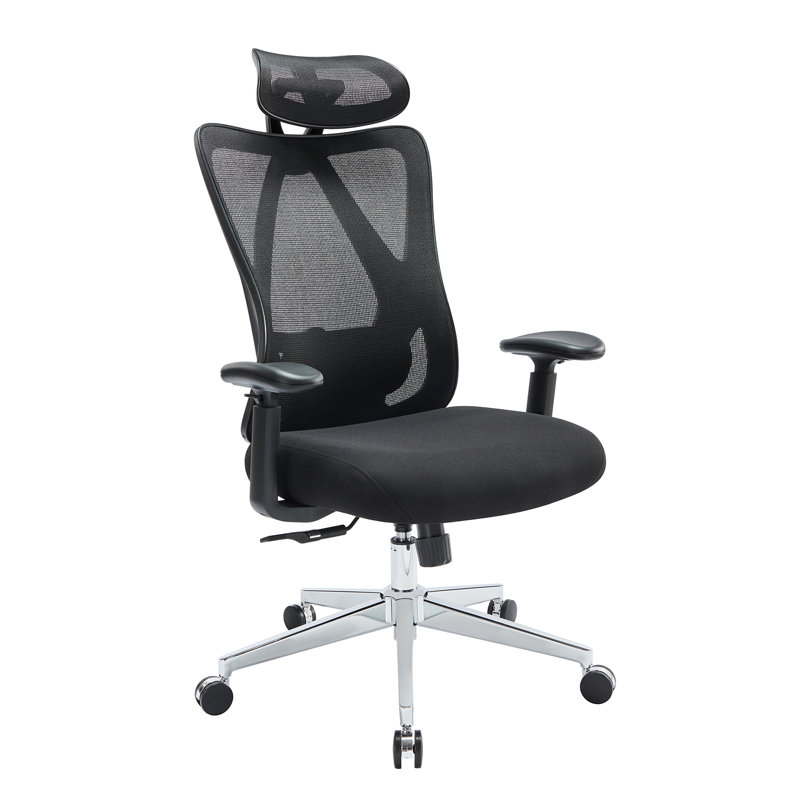 Lajace High Back Mesh Ergonomic Office Task Chair with Adjustable Headrest, Armrest, Lumbar Support, Black