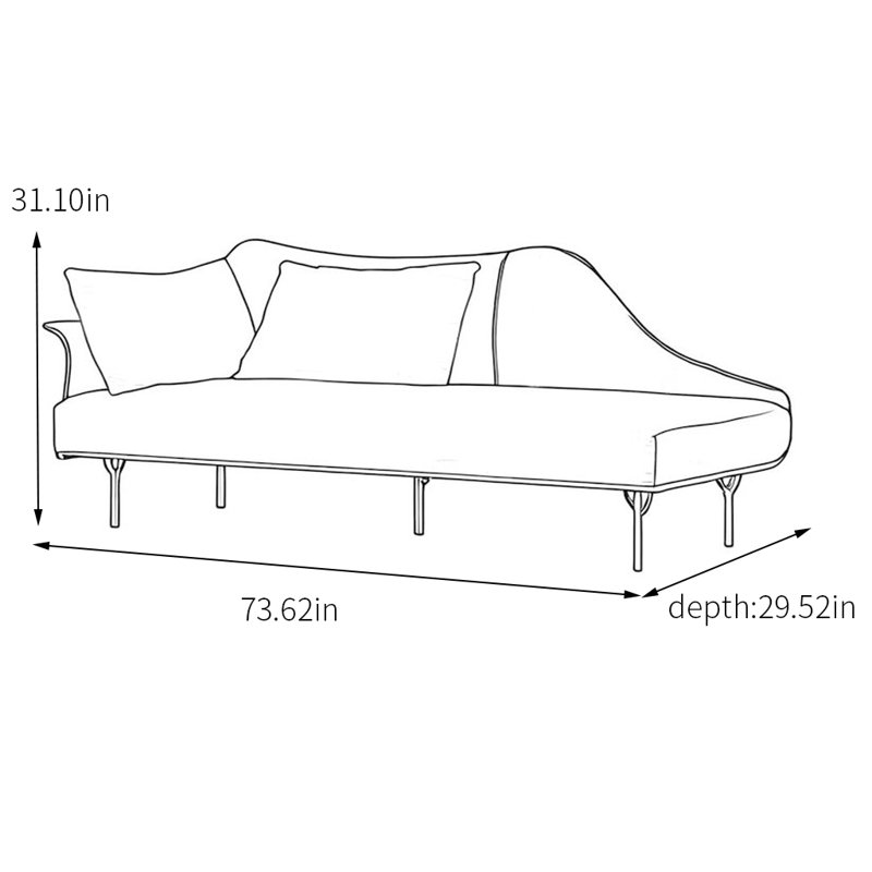 Chaise longue douce et confortable, Accoudoir à gauche (vu de face), Vert