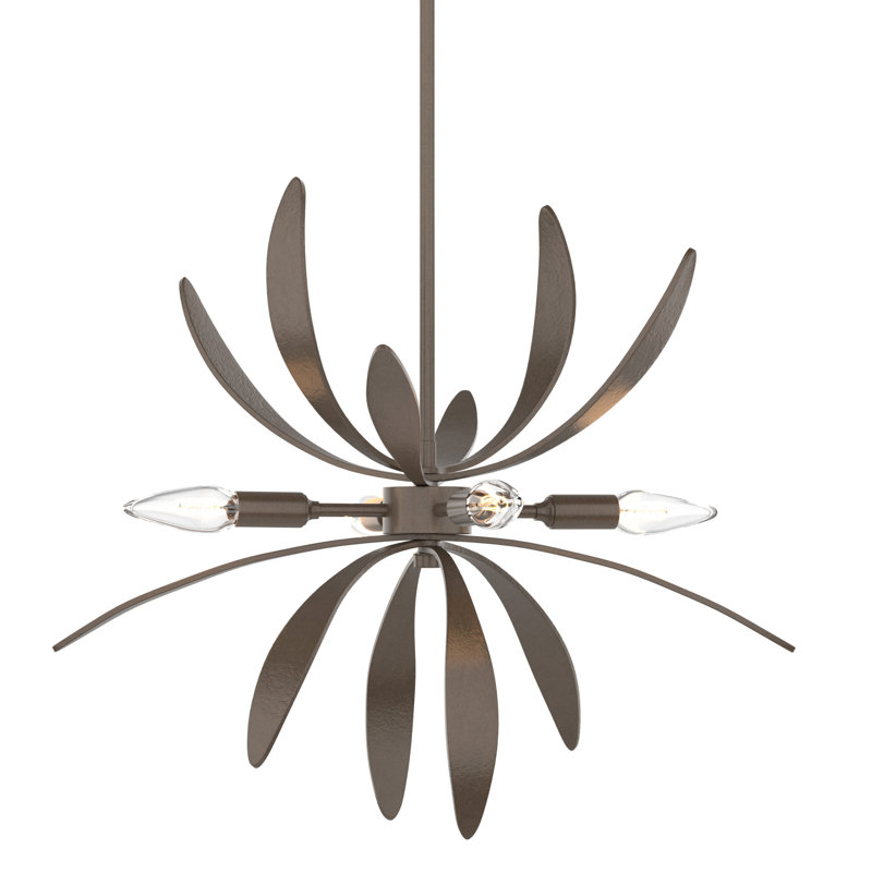 Lustre spoutnik 4 lumières Dahlia, Bronze
