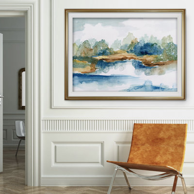 « blue serenity », reproduction de peinture à l’acrylique encadrée
