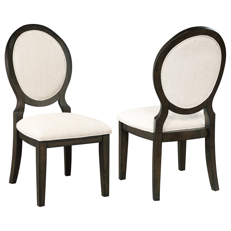 Chaise d'appoint à dossier ovale foncé Fulton (ensemble de 2)