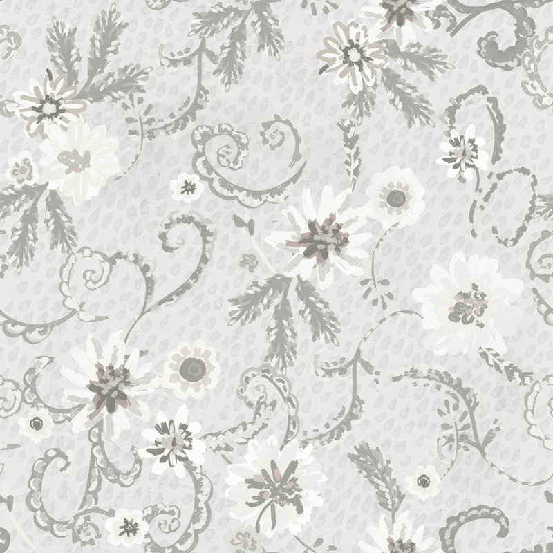 Yuki Osada Floral Wallpaper Double Roll, White
