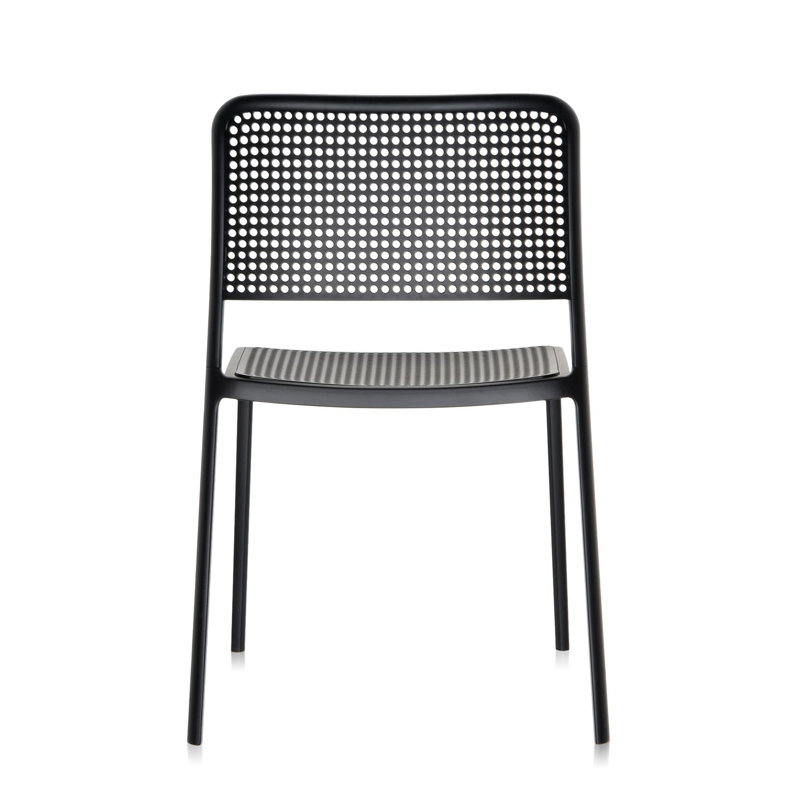Audrey Dining Chair, Black, Black Painted Steel