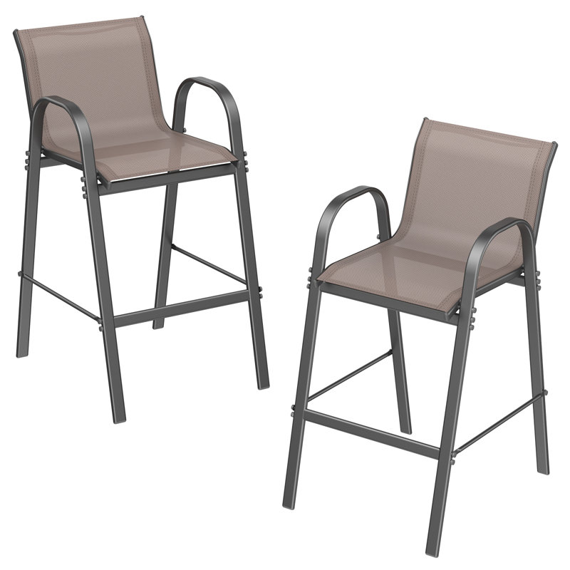 Ensemble de 2 tabourets de patio Cristel, Brun