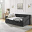 Lit de jour simple rembourré Roomfitter avec dossier capitonné, garniture cloutée et lit gigogne de rangement noir-1236536143-1236536142