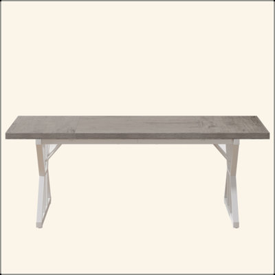 Farmhouse Dining Table For 6, Rustic Rectangular Kitchen Table With X-Trestle Metal Legs, Wood Top Dinner Table For Dining Room