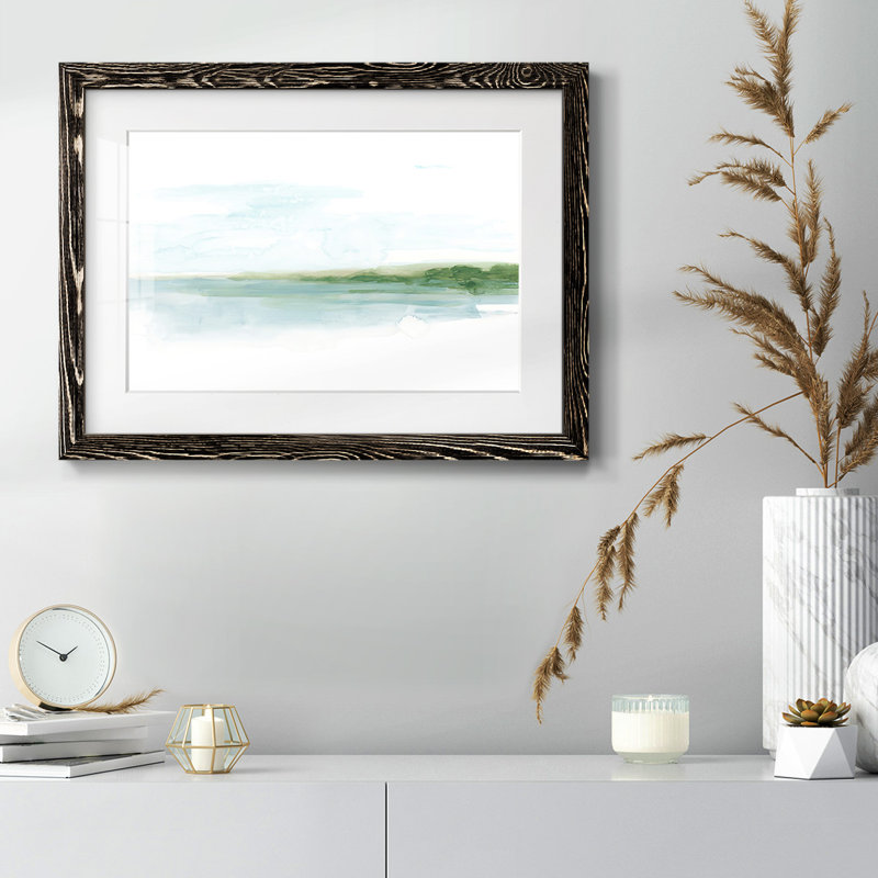 «Green Ribbon Coast I», reproduction encadrée rustique avec tableau mat, Noir, H 18 po x l 26 po