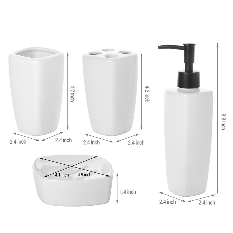 4 Piece Bathroom Accessory Set