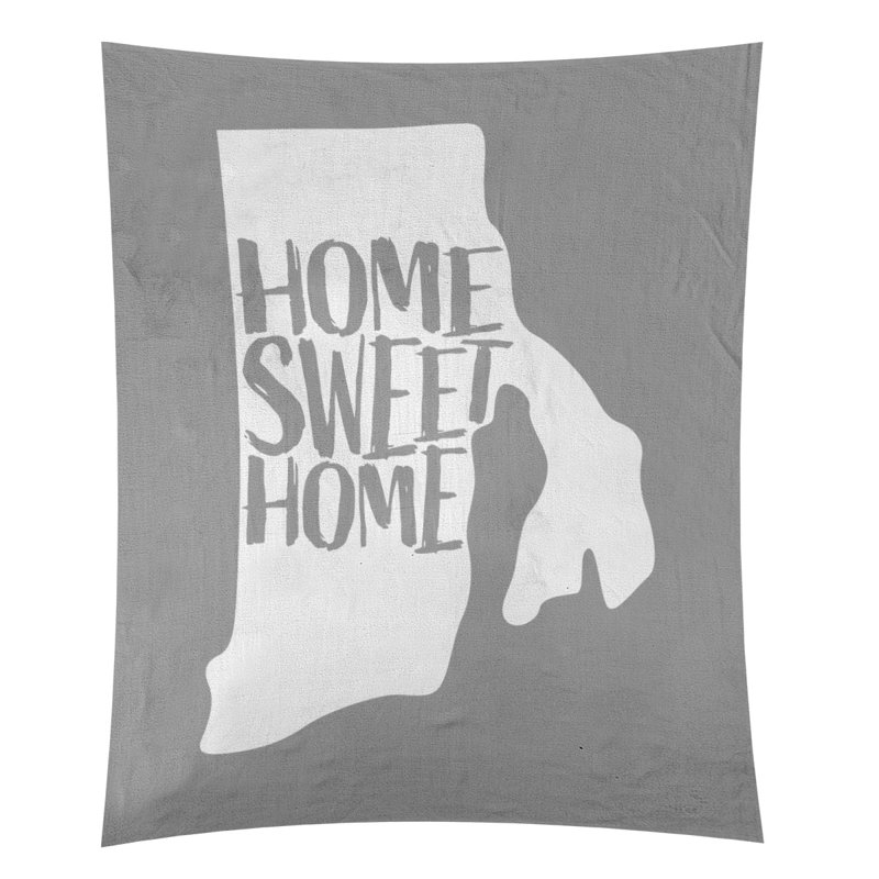 Tapisserie murale Home Sweet Rhode Island, H 80 po x l 68 po, Gris