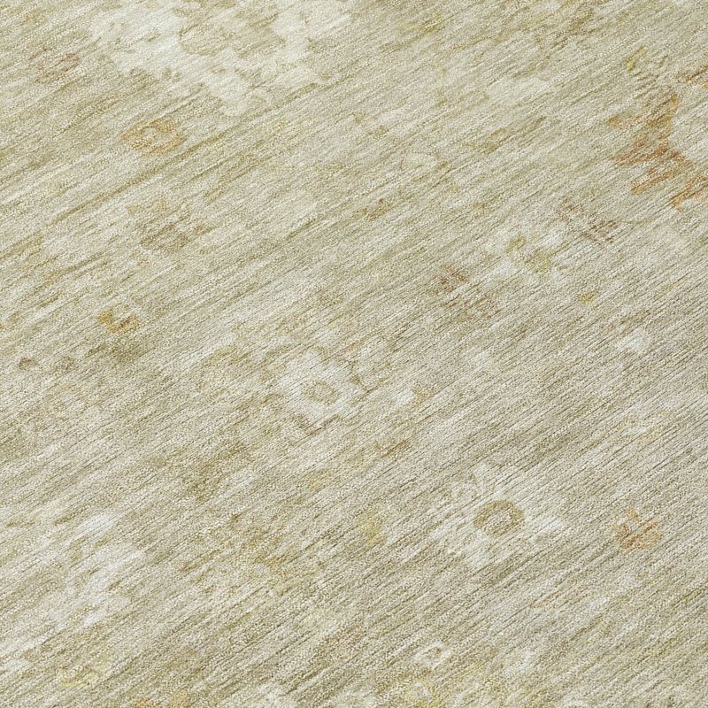 Tapis beige d'intérieur / extérieur lavable à la machine, Rectangle 1 pi 8 po x 2 pi 6 po