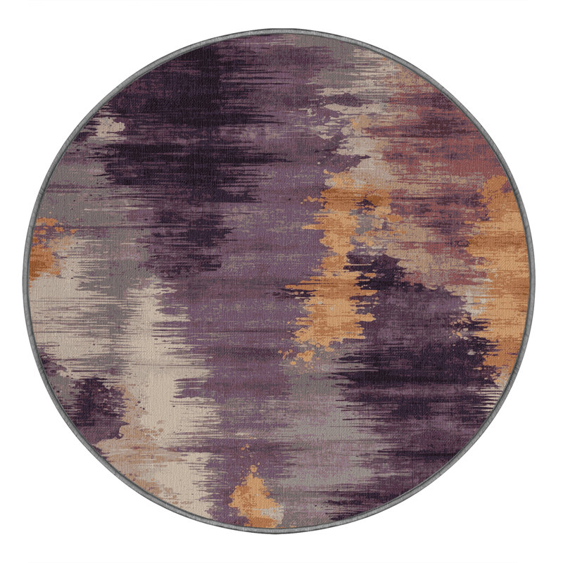 Tapis aquarelle lavable à la machine, Rond 8 pi