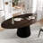 67" Pedestal Solid Wood Oval Dining Table Seats 6-1537117292