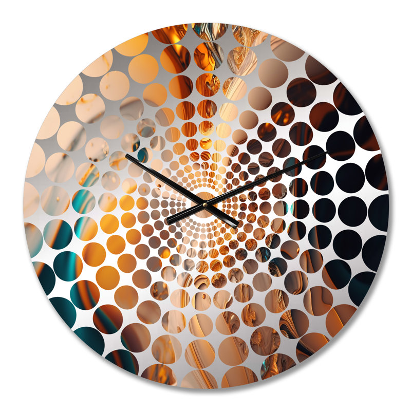Cispus - Horloge murale abstraite à encre liquide, Médium