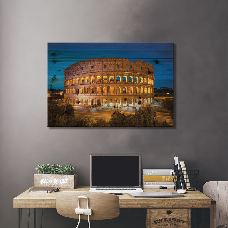 " Colosseum At Night, Rome, Italy " by Jan Becke, 26" W x 18" H