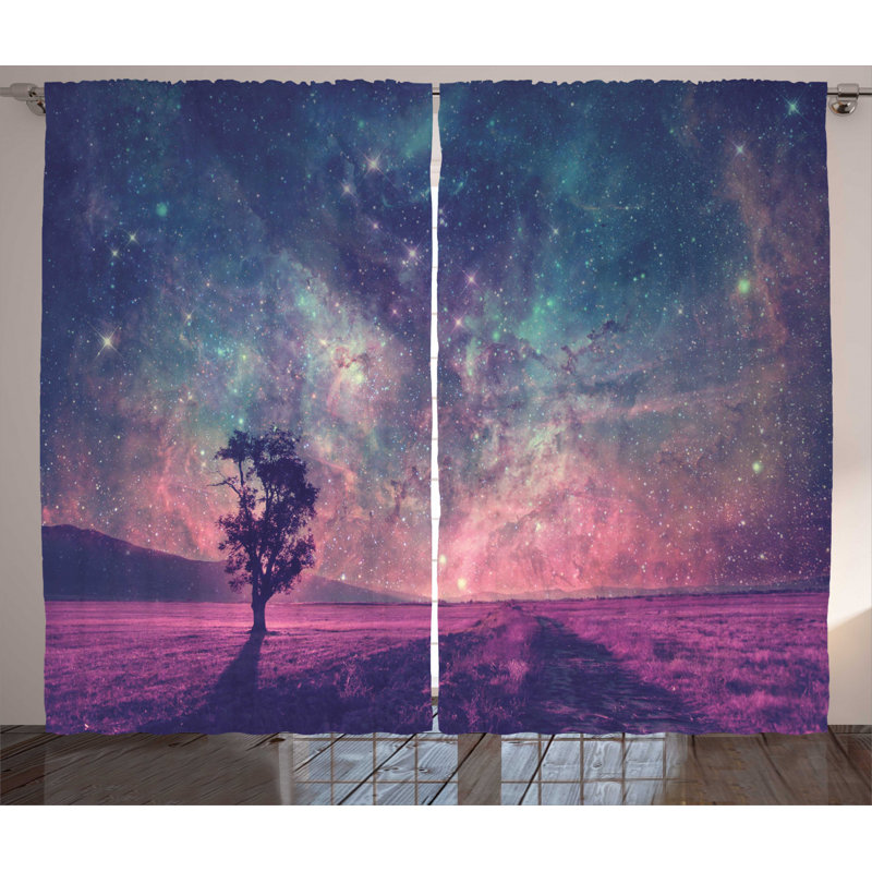 Galaxy Semi-Sheer Rod Pocket Curtain Panels, 54" x 108"