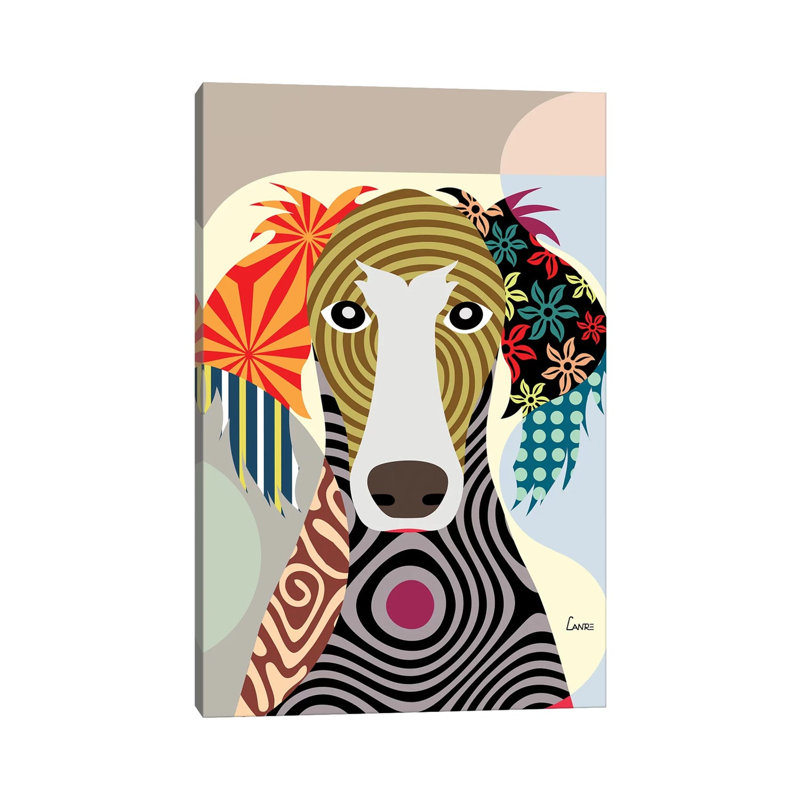 Saluki by Lanre Studio - Wrapped Canvas Print, 20.32 cm H x 30.48 cm W