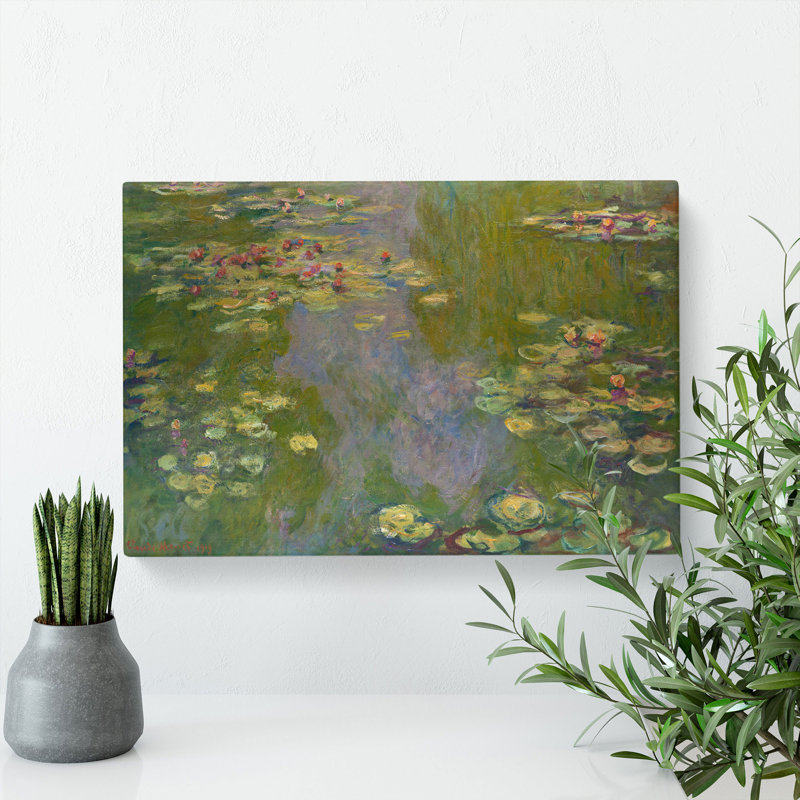 Water Lilies Lily Pond Vol.36 by Claude Monet - Wrapped Canvas Painting, 40cm H x 60cm W x 3cm D