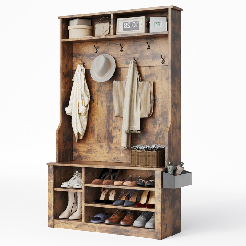 Portemanteau avec banc et rangement pour chaussures Beitske, Rétro