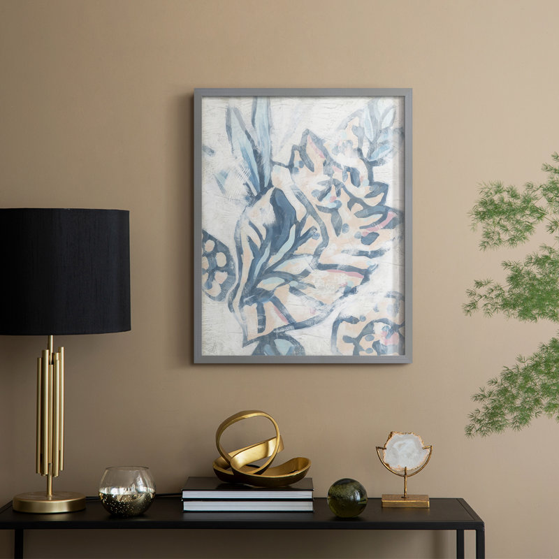 Beach Shell Fresco II Framed Print - Solid Wood, Grey, 15" H x 12" W