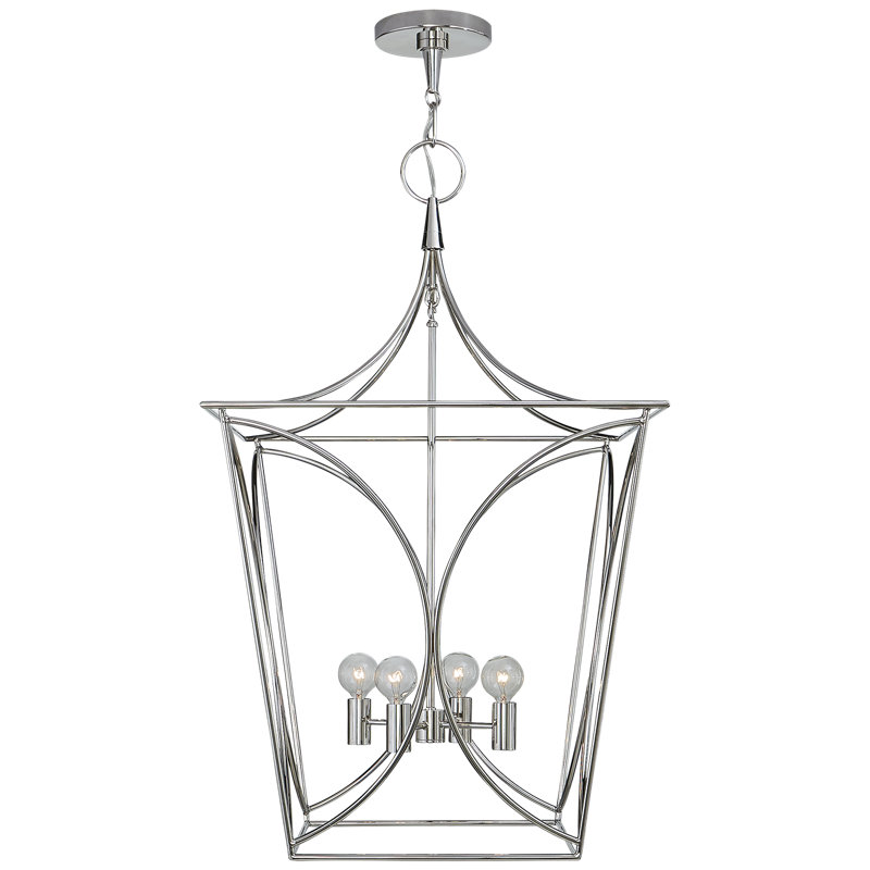 kate spade new york Cavanagh Small Lantern, 32" H x 19" W x 19" D, Polished Nickel
