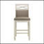 Ensemble de 2 chaises à hauteur de comptoir, siège et dossier rembourrés en tissu de style champêtre décontracté gris