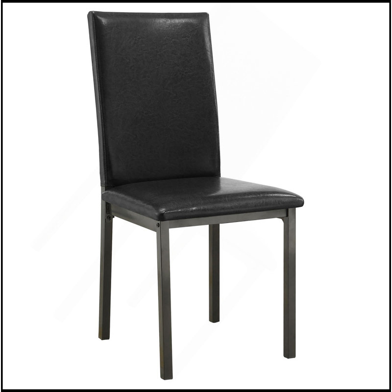 Chaise d'appoint rembourrée noire et grise (ensemble de 2)