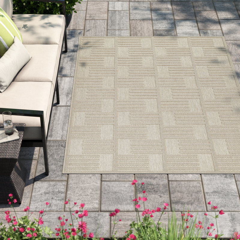 Tapis intérieur / extérieur en polypropylène tissé à la machine Trilby, Rectangle 5 pi 3 po x 7 pi 6 po