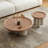 Burlywood Solid wood Round Coffee Table Sets