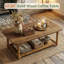 Table basse de 47 po en bois massif, centre de ferme moderne avec rangement à 2 niveaux-1684058207