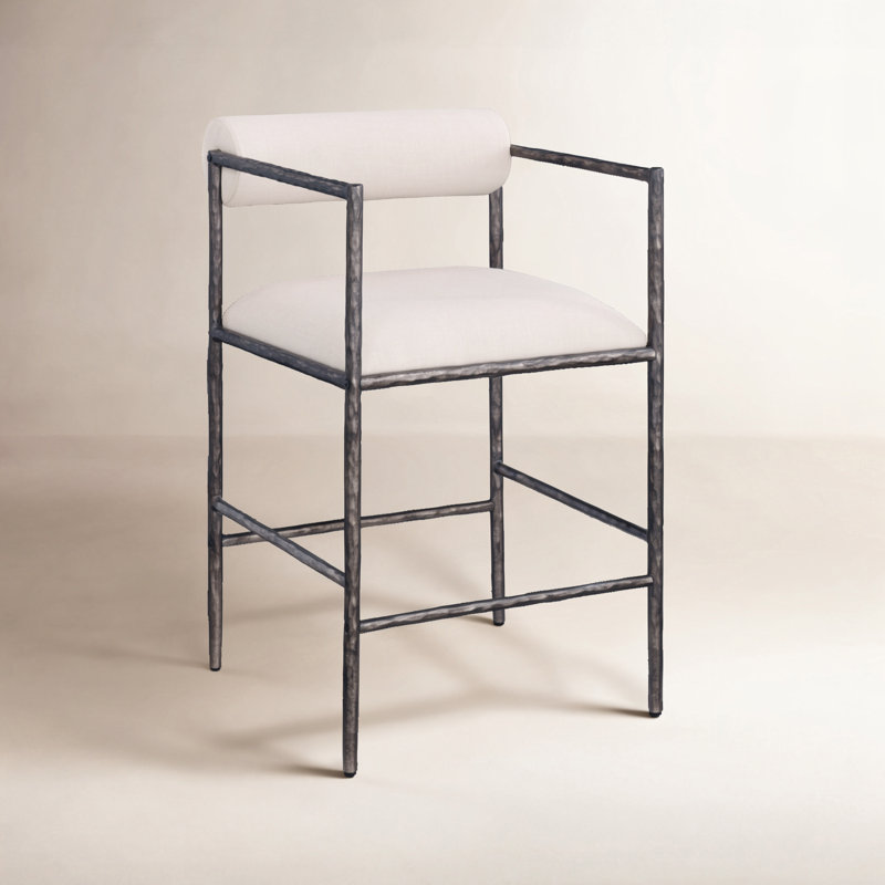 Tabouret de comptoir Axis, Noir antique, Beige