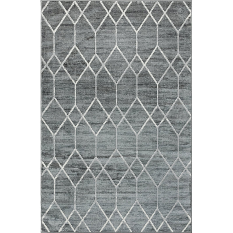 Tapis gris foncé / gris Patrie, Rectangle de 5 pi x 8 pi