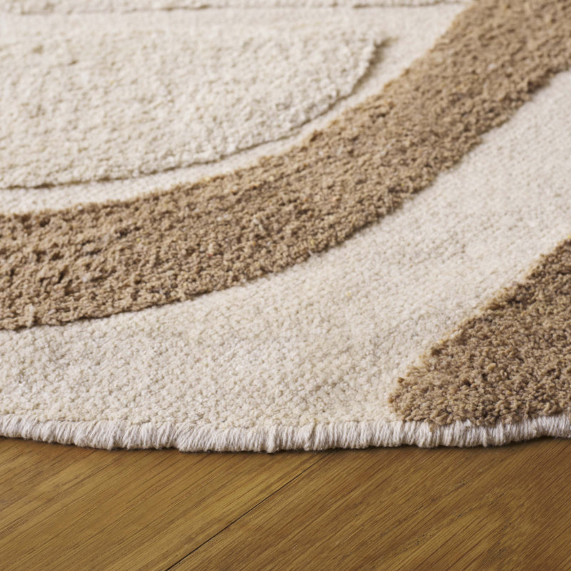 Chrisna Handtufted Recycled Cotton Abstract Rug, Round 6'