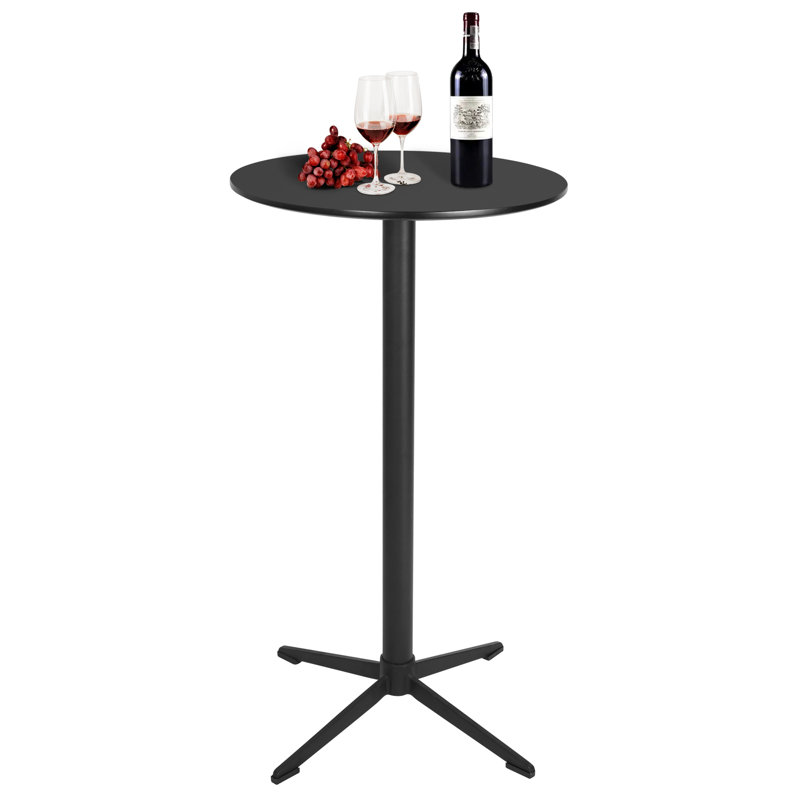 Round Metal Base Dining Table, Black