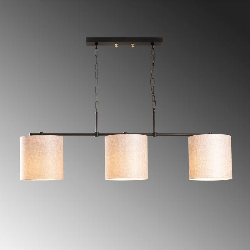 Luminaire suspendu tambour pour îlot de cuisine à 3 lumières Parish