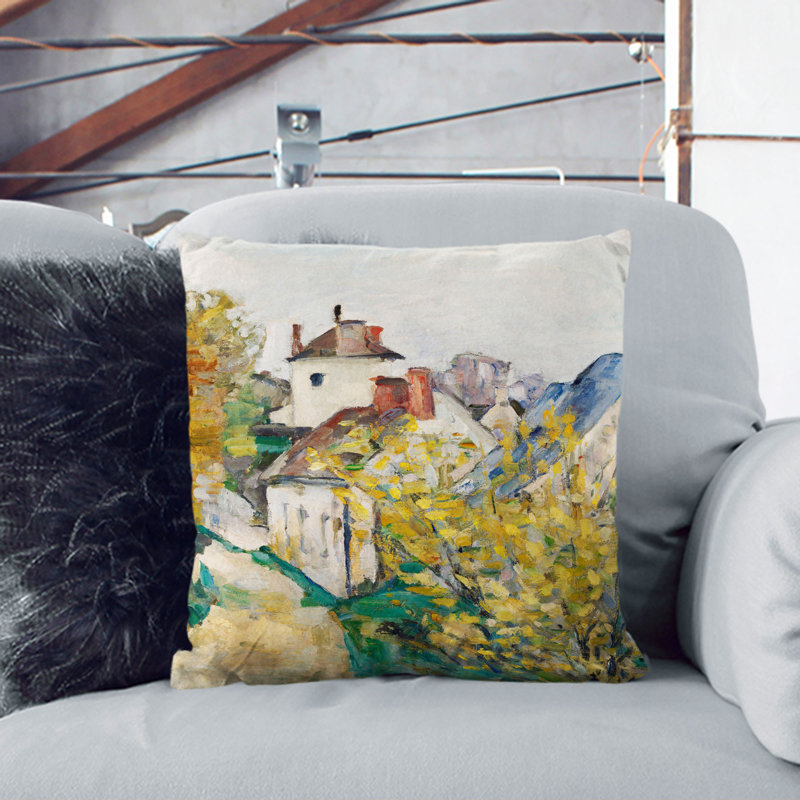 House Of Dr. Gachet Square Throw Cushion, 40cm H x 40cm W x 15cm D, Black