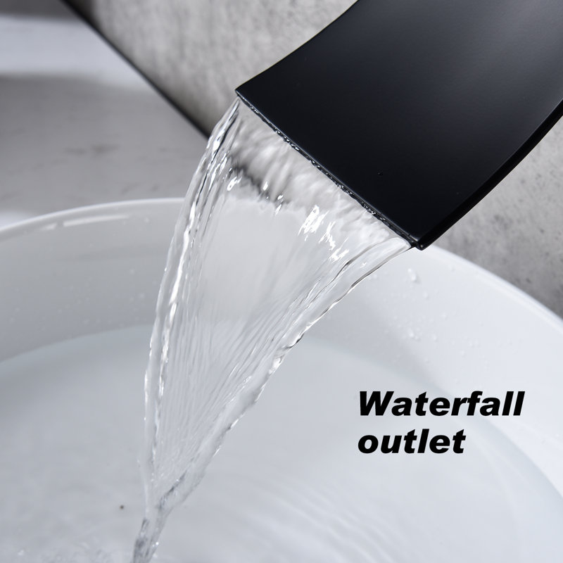 Wall Mounted Bathroom Faucet, Matte Black