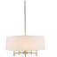 Plafonnier 5 lumières cylindrique avec abat-jour blanc