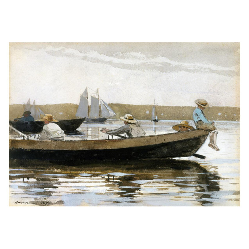 «Garçons dans un dory» par Winslow Homer - Impression giclée, H 22 po x l 28 po
