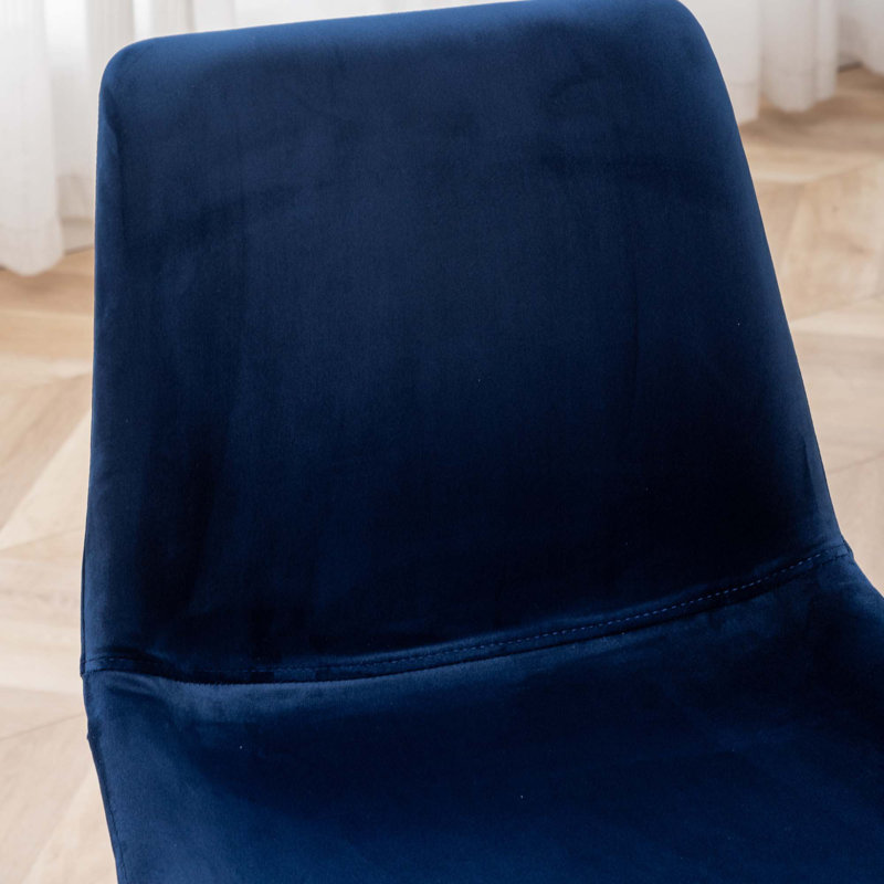 Chaise de salle à manger en velours, Bleu