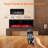 Othoson 3 Sided Electric Fireplace, Remote Control Fireplace, Realistic RGB LED-1025387814