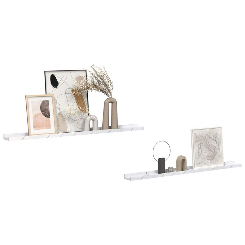 Floating Shelf, 3cm H x 100cm W x 9cm D, White Marble