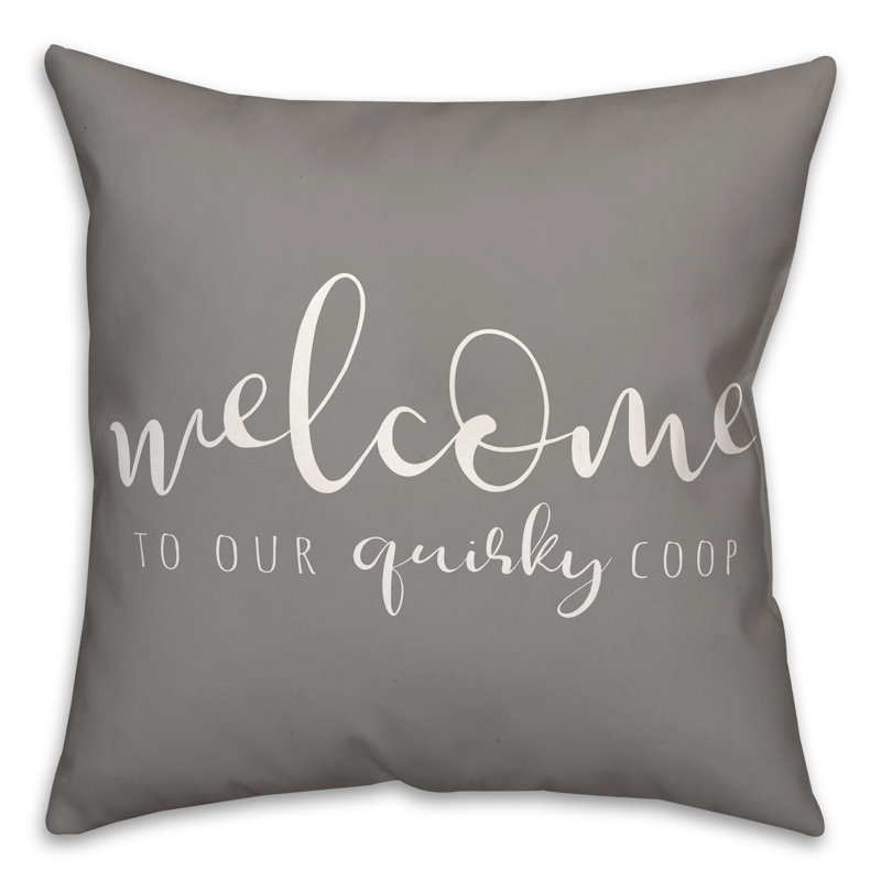 Coussin décoratif intérieur / extérieur en polyester , H 18 po x l 18 po, Gris