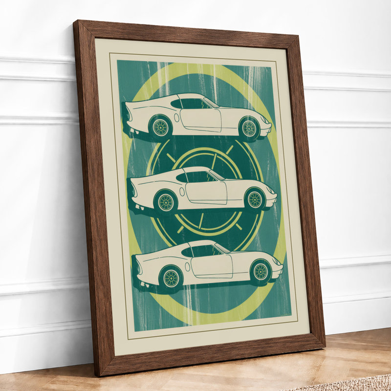 Velocity Trilogy Retro - Framed Print, Walnut, A1 - 84.1 x 59.4 cm