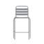 Tabouret de bar commercial à l'intérieur et à l'extérieur avec dossier à trois lattes en métal-1678353355