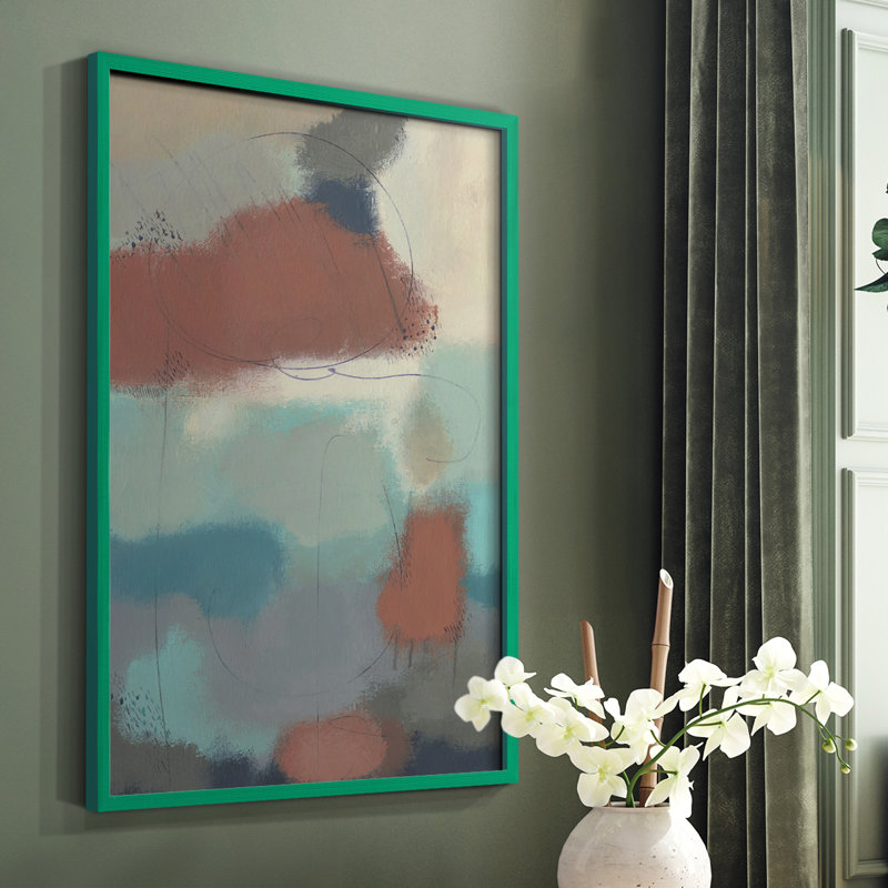 «Floating By II», reproduction encadrée - bois massif, Vert, H 10 po x l 8 po